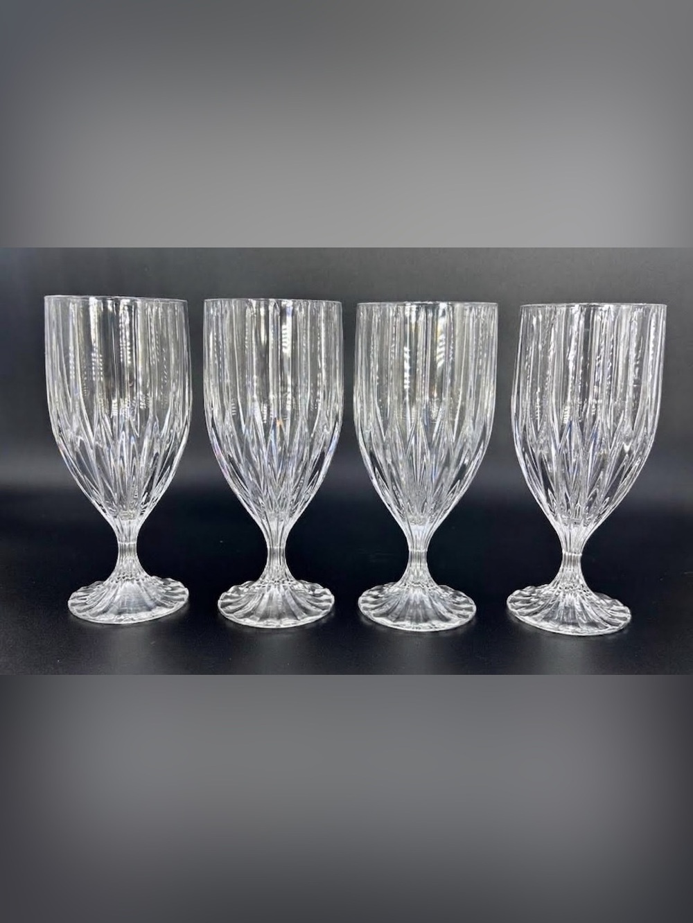 Mikasa PARK LANE Iced Tea Glasses Goblets 7 1/4" Set of 4